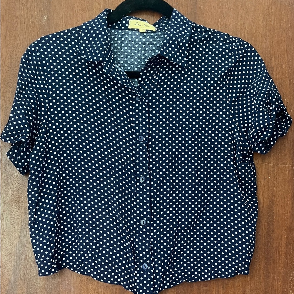 Love Notes Dark Blue Polka Dot Men's Shirt